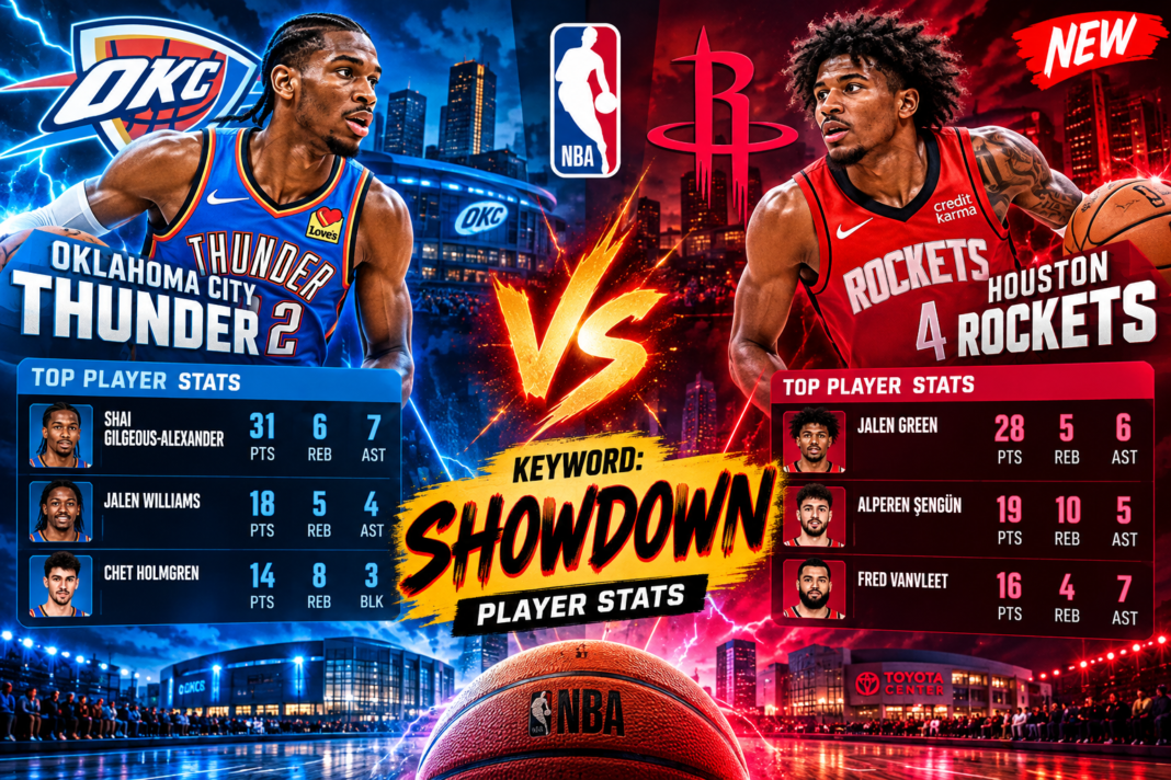 Oklahoma City Thunder vs Houston Rockets Match Player Stats